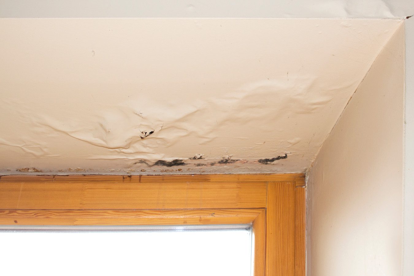 Hidden water damage in ceiling